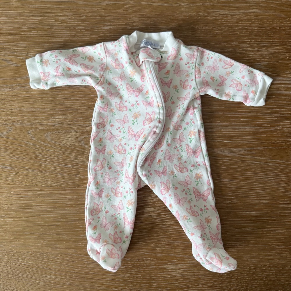 Adorable Pink Butterfly Kids Footie